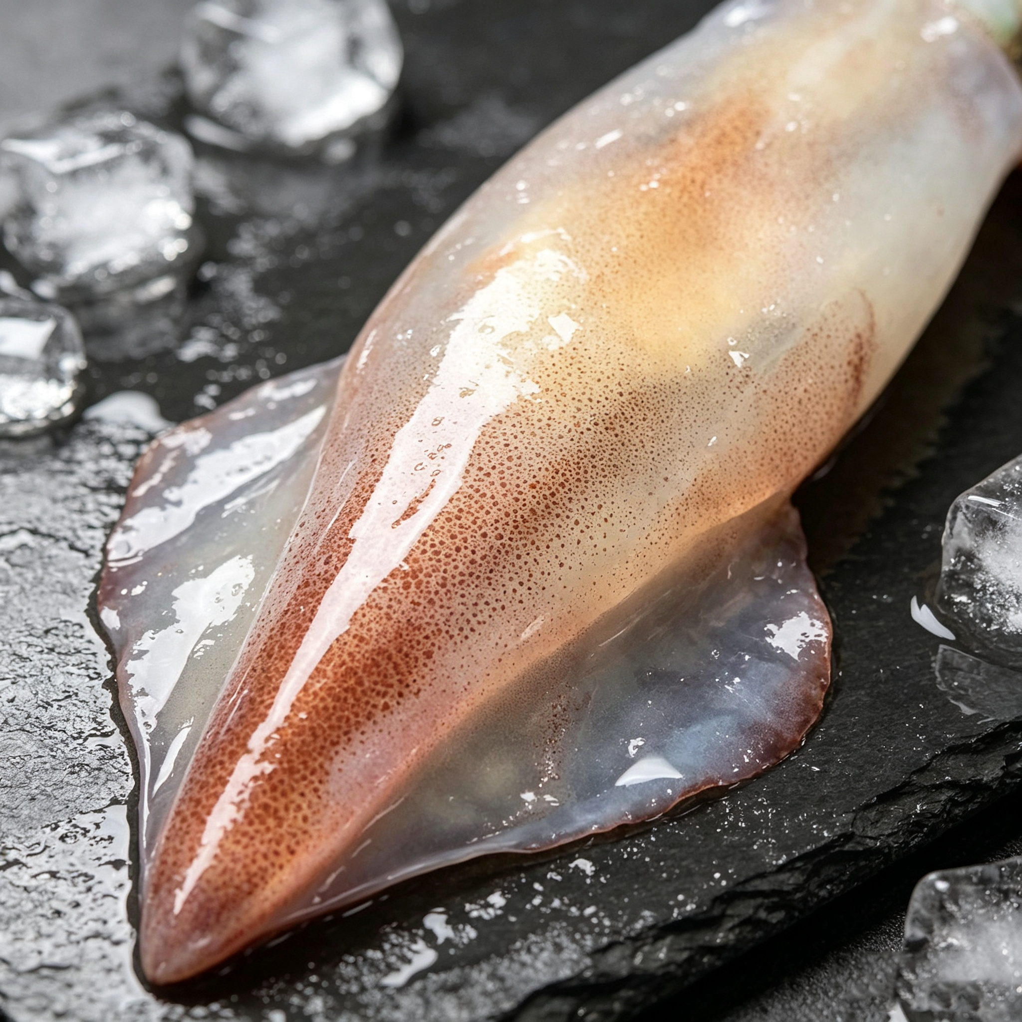 Frozen Whole Raw Squid - Top View
