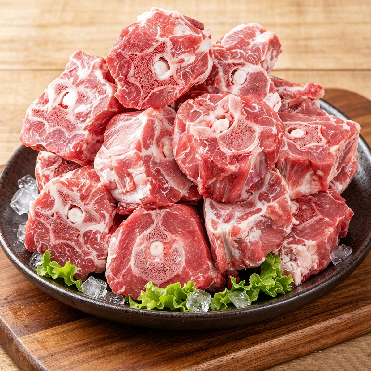 Frozen Raw Lamb Spine Chunks - Front View